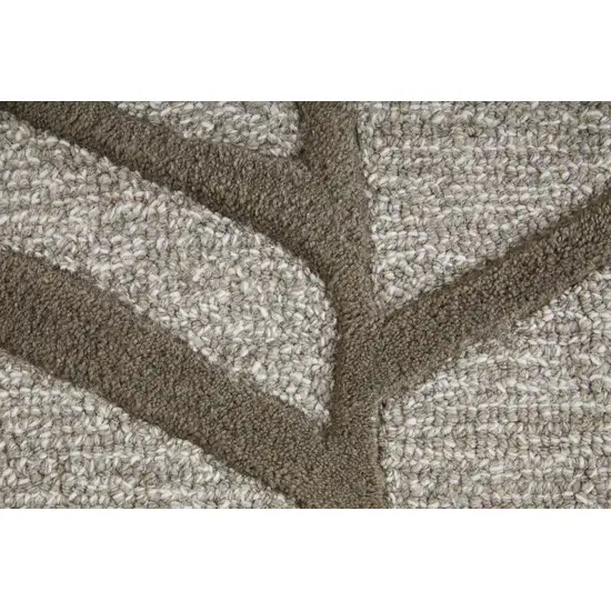 Blue And Ivory Wool Abstract Hand Tufted Area Rug Photo 5