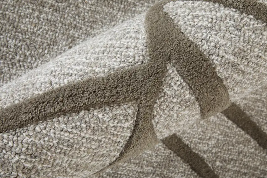 Blue And Ivory Wool Abstract Hand Tufted Area Rug Photo 4