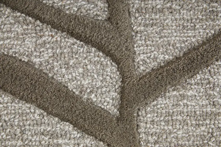 Blue And Ivory Wool Abstract Hand Tufted Area Rug Photo 5