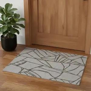 Photo of Blue And Ivory Wool Abstract Hand Tufted Area Rug