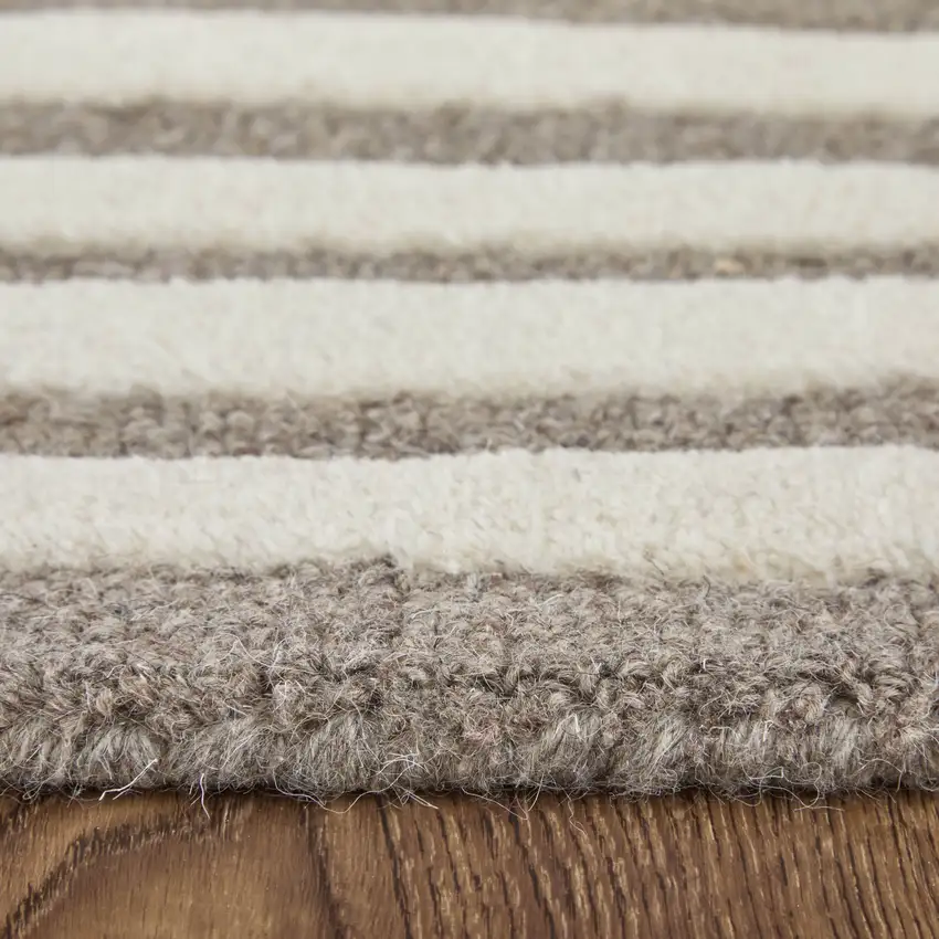 Blue And Ivory Wool Abstract Hand Tufted Area Rug Photo 2