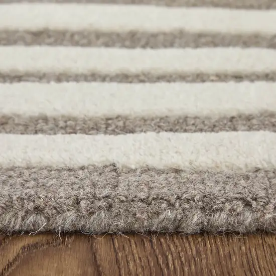 Blue And Ivory Wool Abstract Hand Tufted Area Rug Photo 2