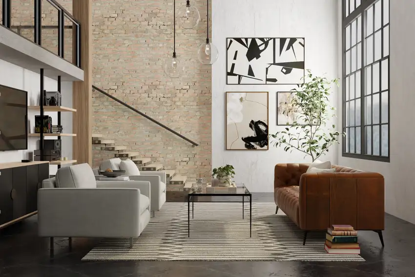 Blue And Ivory Wool Abstract Hand Tufted Area Rug Photo 5