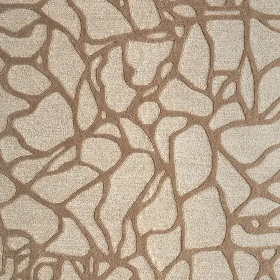 Blue And Ivory Wool Abstract Hand Tufted Area Rug Photo 3