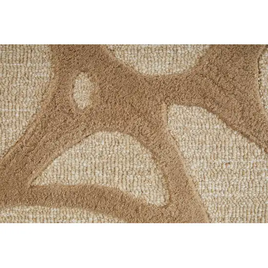 Blue And Ivory Wool Abstract Hand Tufted Area Rug Photo 8