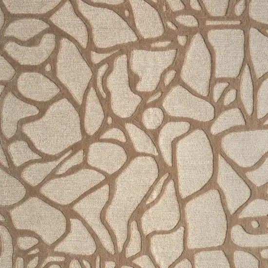 Blue And Ivory Wool Abstract Hand Tufted Area Rug Photo 3