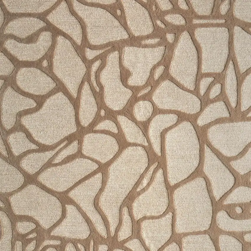 Blue And Ivory Wool Abstract Hand Tufted Area Rug Photo 3