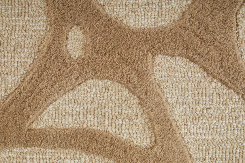 Blue And Ivory Wool Abstract Hand Tufted Area Rug Photo 8