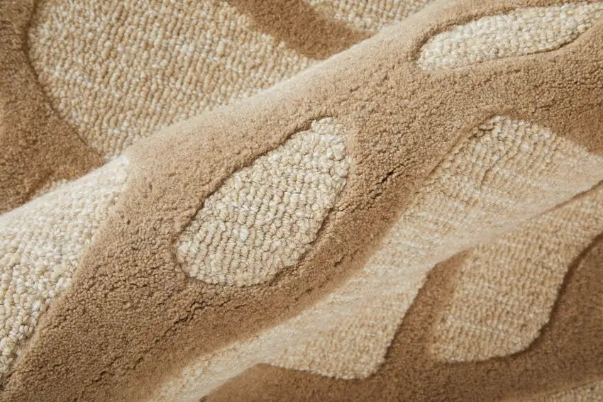 Blue And Ivory Wool Abstract Hand Tufted Area Rug Photo 7