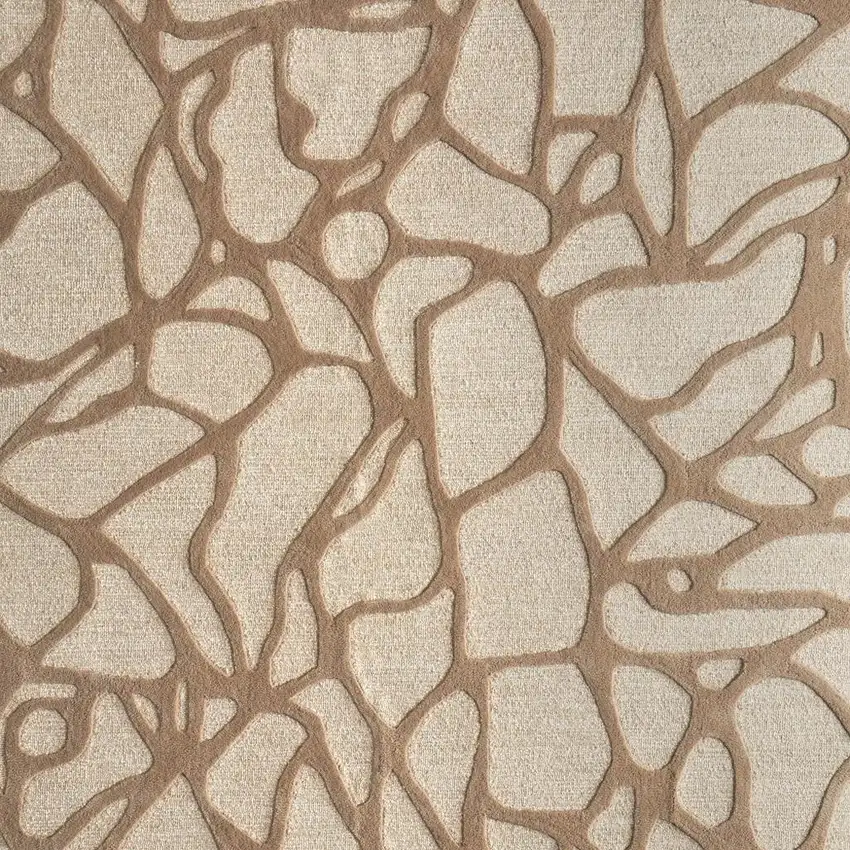 Blue And Ivory Wool Abstract Hand Tufted Area Rug Photo 3