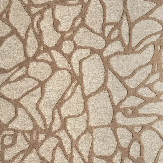 Blue And Ivory Wool Abstract Hand Tufted Area Rug Photo 3