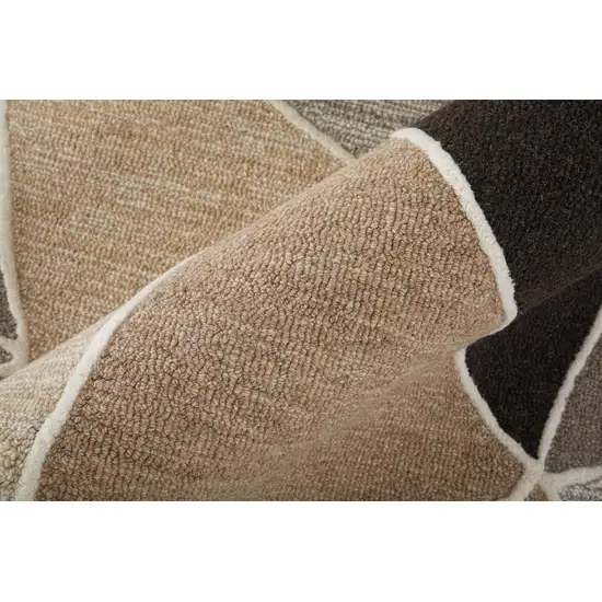 Blue And Ivory Wool Abstract Hand Tufted Area Rug Photo 8