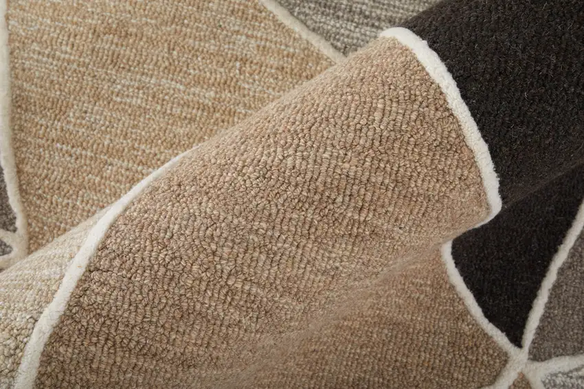 Blue And Ivory Wool Abstract Hand Tufted Area Rug Photo 8