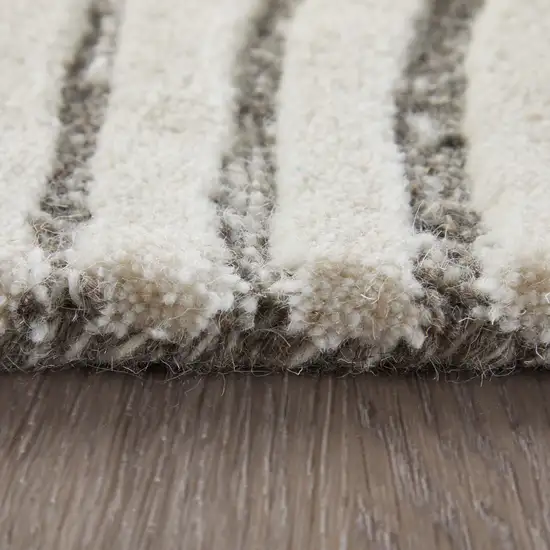 Blue And Ivory Wool Abstract Hand Tufted Area Rug Photo 2