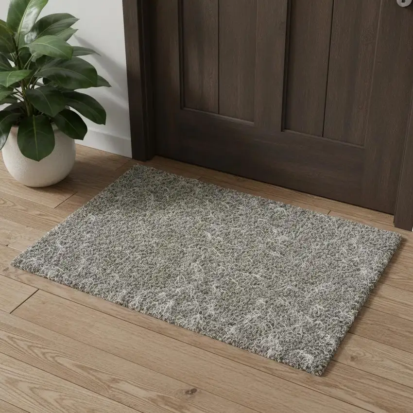 Blue And Ivory Wool Abstract Hand Tufted Area Rug Photo 1