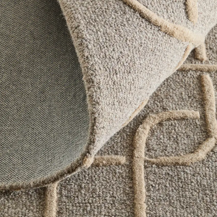 Blue And Ivory Wool Floral Hand Tufted Area Rug Photo 8