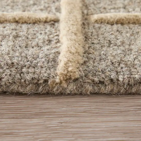 Blue And Ivory Wool Floral Hand Tufted Area Rug Photo 9