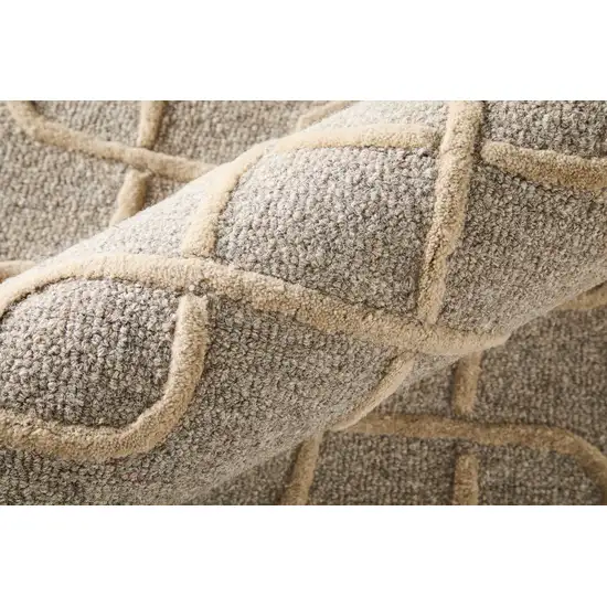 Blue And Ivory Wool Floral Hand Tufted Area Rug Photo 6