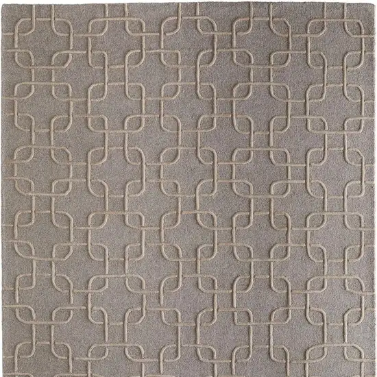 Blue And Ivory Wool Floral Hand Tufted Area Rug Photo 4