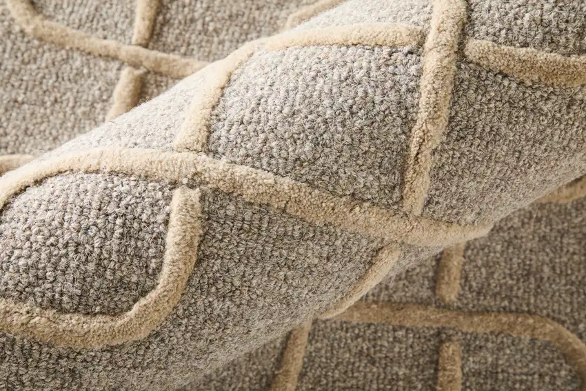 Blue And Ivory Wool Floral Hand Tufted Area Rug Photo 6