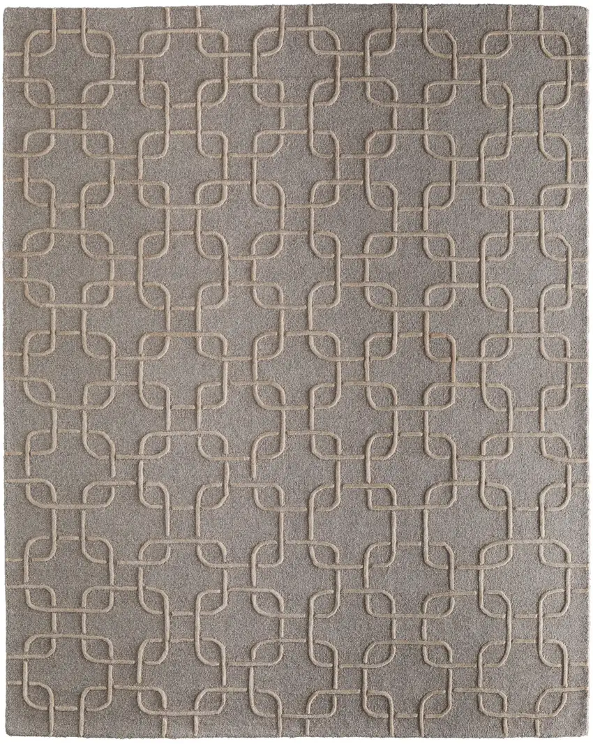 Blue And Ivory Wool Floral Hand Tufted Area Rug Photo 2