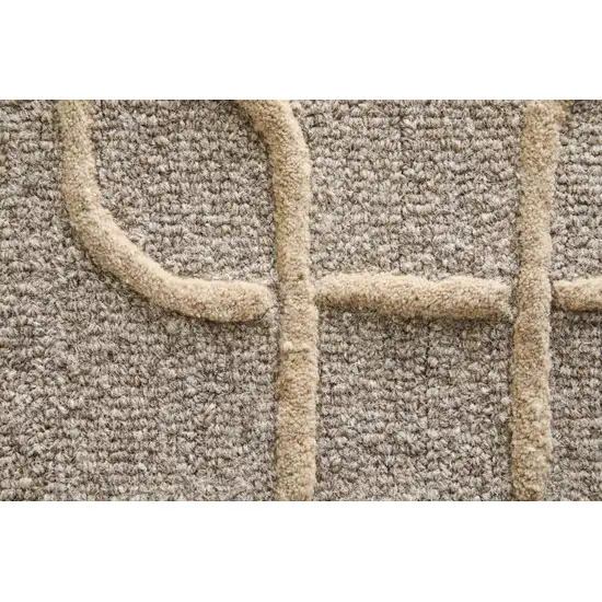 Blue And Ivory Wool Floral Hand Tufted Area Rug Photo 7