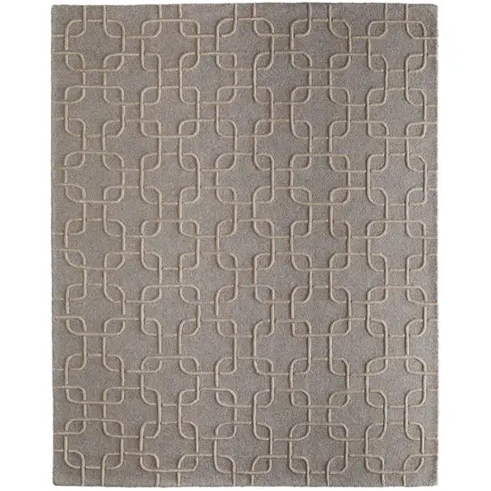 Blue And Ivory Wool Floral Hand Tufted Area Rug Photo 2