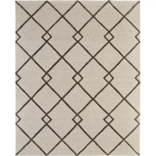 Blue And Ivory Wool Floral Hand Tufted Area Rug Photo 7