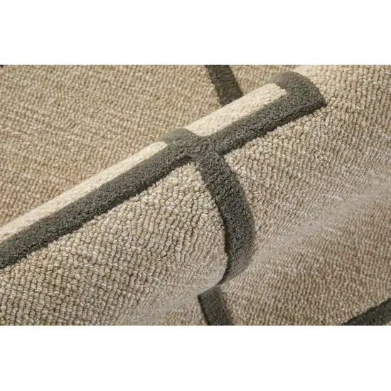 Blue And Ivory Wool Floral Hand Tufted Area Rug Photo 9