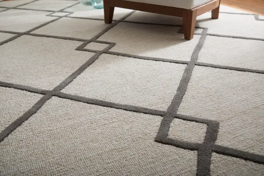 Blue And Ivory Wool Floral Hand Tufted Area Rug Photo 5