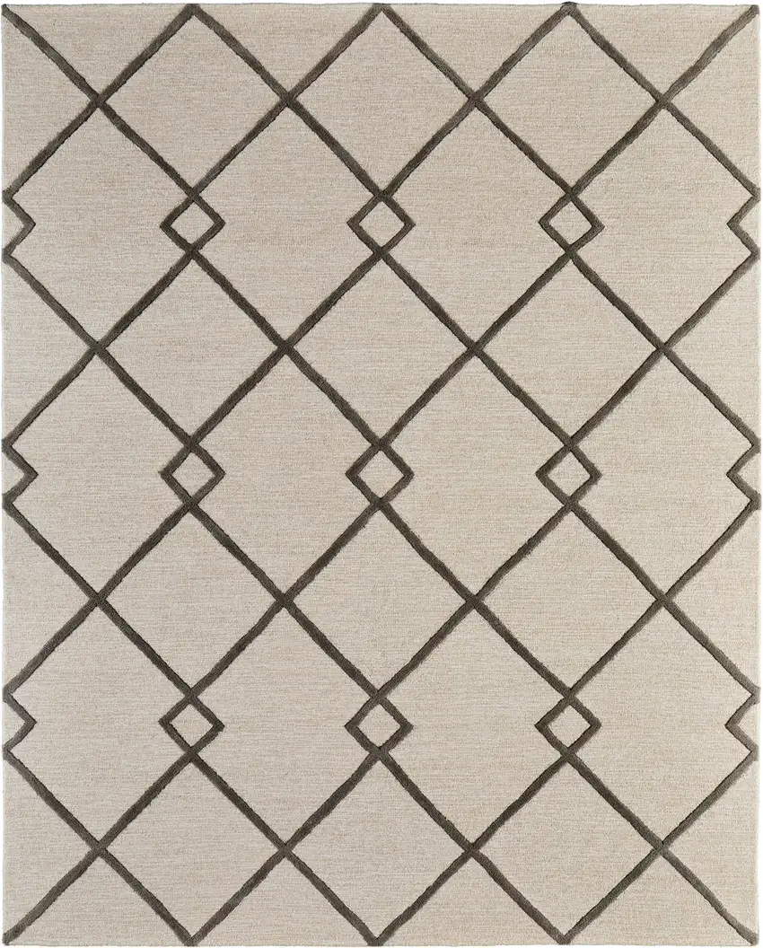 Blue And Ivory Wool Floral Hand Tufted Area Rug Photo 7