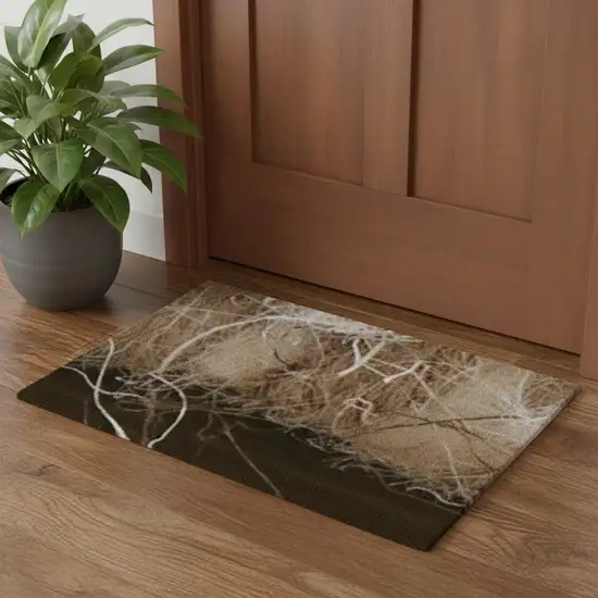 Blue And Ivory Wool Floral Hand Tufted Area Rug Photo 1