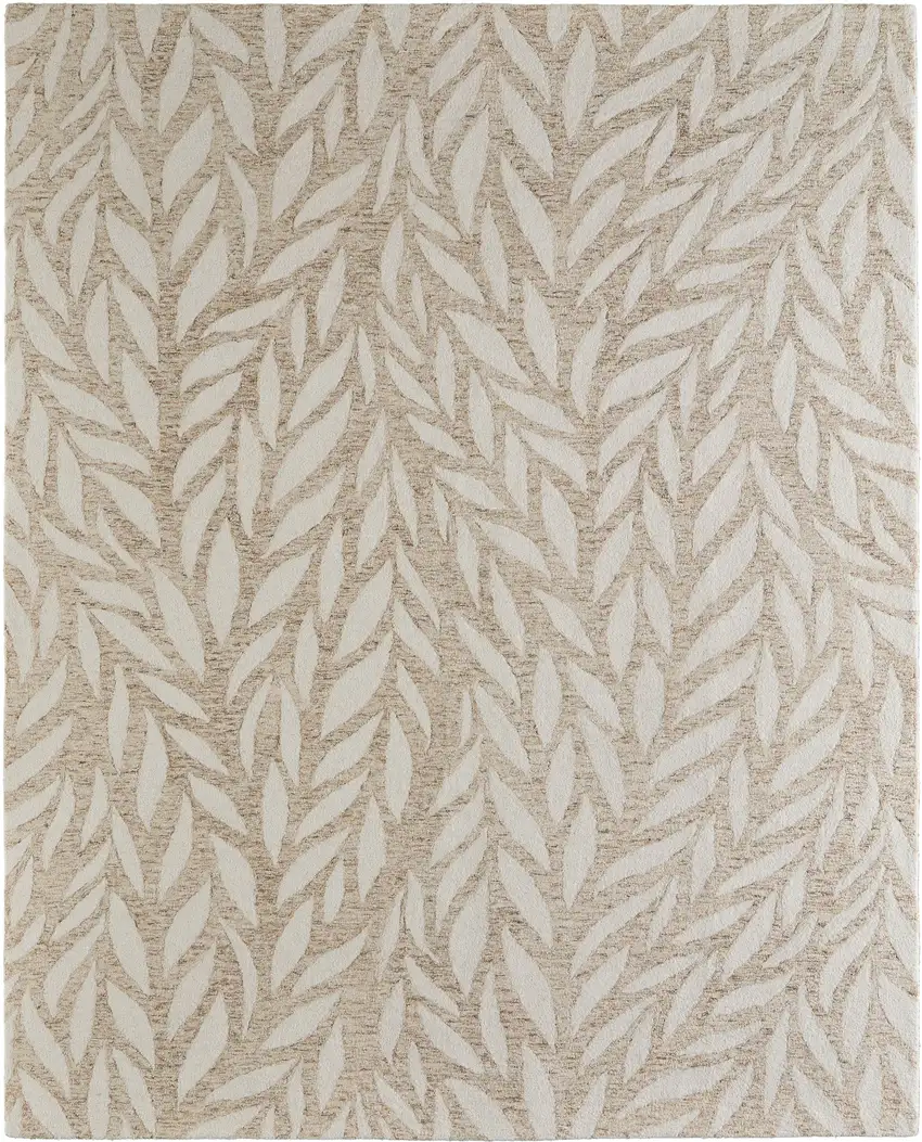 Blue And Ivory Wool Floral Hand Tufted Area Rug Photo 2