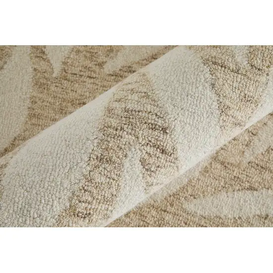 Blue And Ivory Wool Floral Hand Tufted Area Rug Photo 7