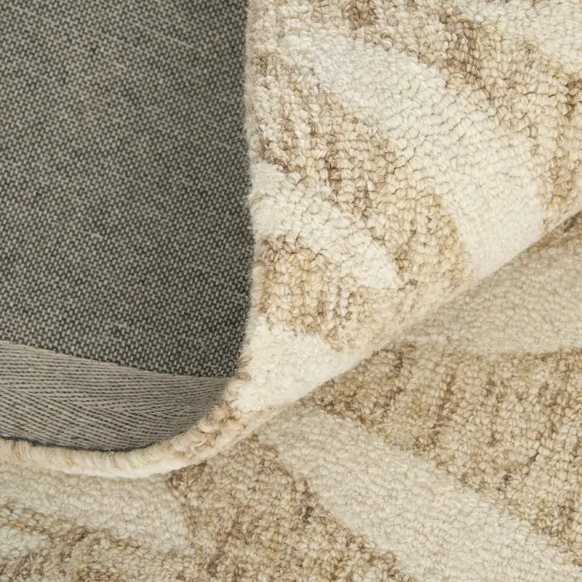 Blue And Ivory Wool Floral Hand Tufted Area Rug Photo 9