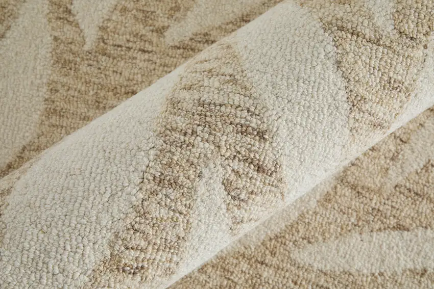 Blue And Ivory Wool Floral Hand Tufted Area Rug Photo 7