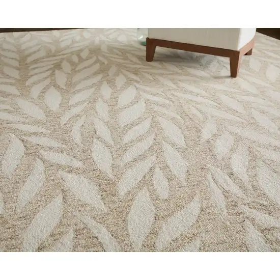 Blue And Ivory Wool Floral Hand Tufted Area Rug Photo 4