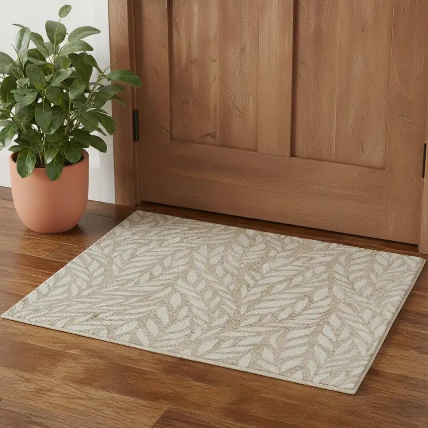 Blue And Ivory Wool Floral Hand Tufted Area Rug Photo 1