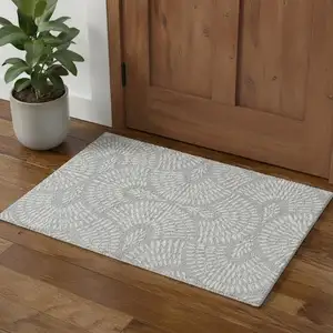 Photo of Blue And Ivory Wool Floral Hand Tufted Area Rug