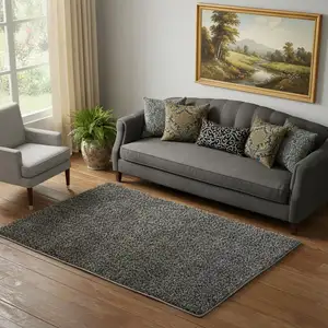 Photo of Blue And Ivory Wool Floral Hand Tufted Area Rug