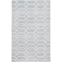 Photo of Blue And Ivory Wool Geometric Tufted Handmade Stain Resistant Area Rug