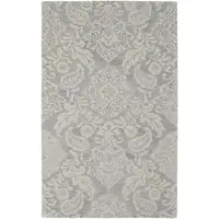 Photo of Blue And Ivory Wool Paisley Tufted Handmade Stain Resistant Area Rug