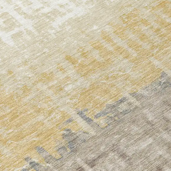 Blue And Khaki Striped Washable Indoor Outdoor Area Rug Photo 6