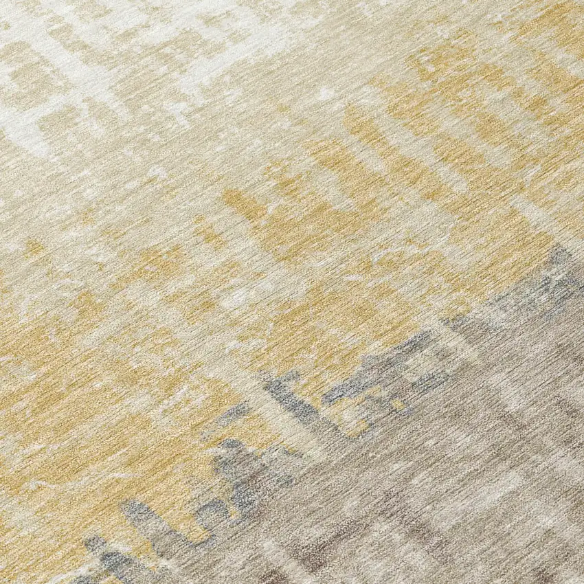 Blue And Khaki Striped Washable Indoor Outdoor Area Rug Photo 6