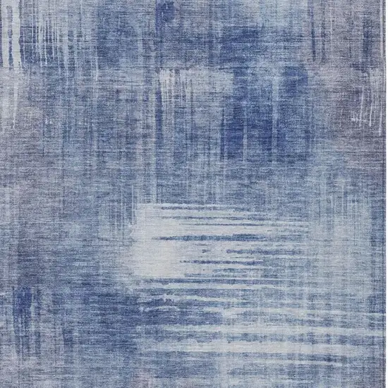 Blue And Lilac Abstract Washable Indoor Outdoor Area Rug Photo 3