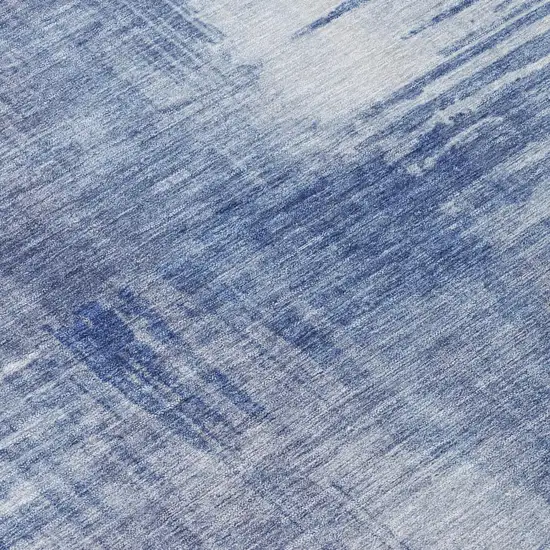 Blue And Lilac Abstract Washable Indoor Outdoor Area Rug Photo 6