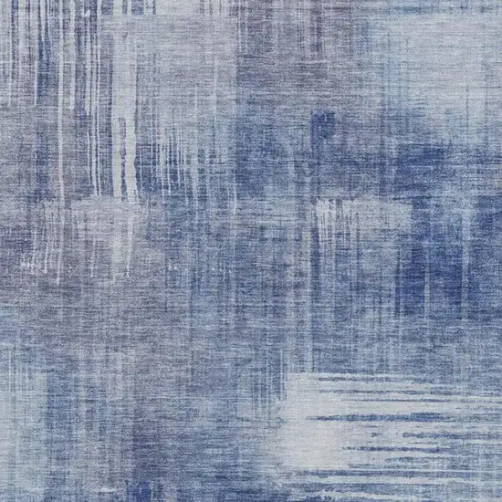Blue And Lilac Abstract Washable Indoor Outdoor Area Rug Photo 3