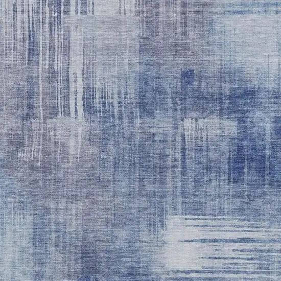Blue And Lilac Abstract Washable Indoor Outdoor Area Rug Photo 3