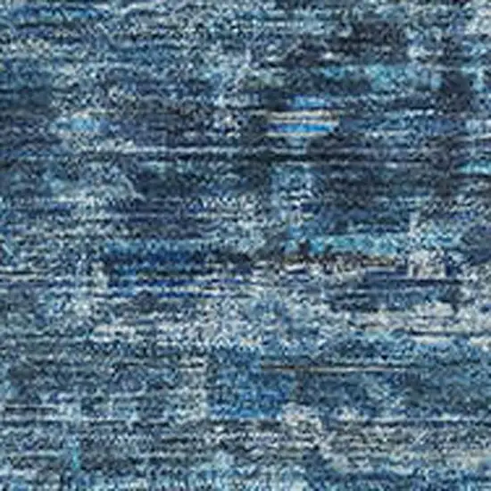 Blue And Navy Blue Oriental Washable Area Rug With UV Protection Photo 2