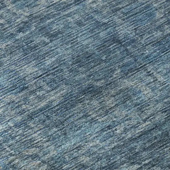 Blue And Navy Blue Oriental Washable Area Rug With UV Protection Photo 9